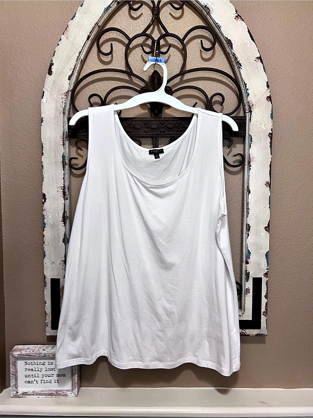 Talbots White Tank Top Size 2X Like New 58% PIMA COTTON